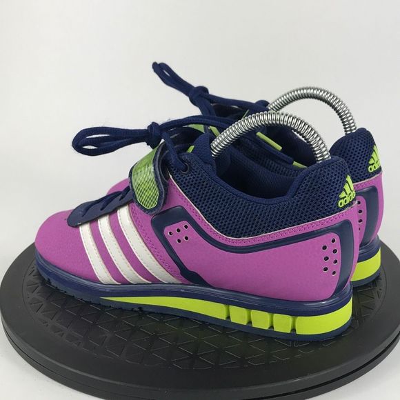 Adidas Powerlift 2.0 Purple/Green Weightlifting Shoes B39860 Women’s Size 5 - Picture 7 of 12